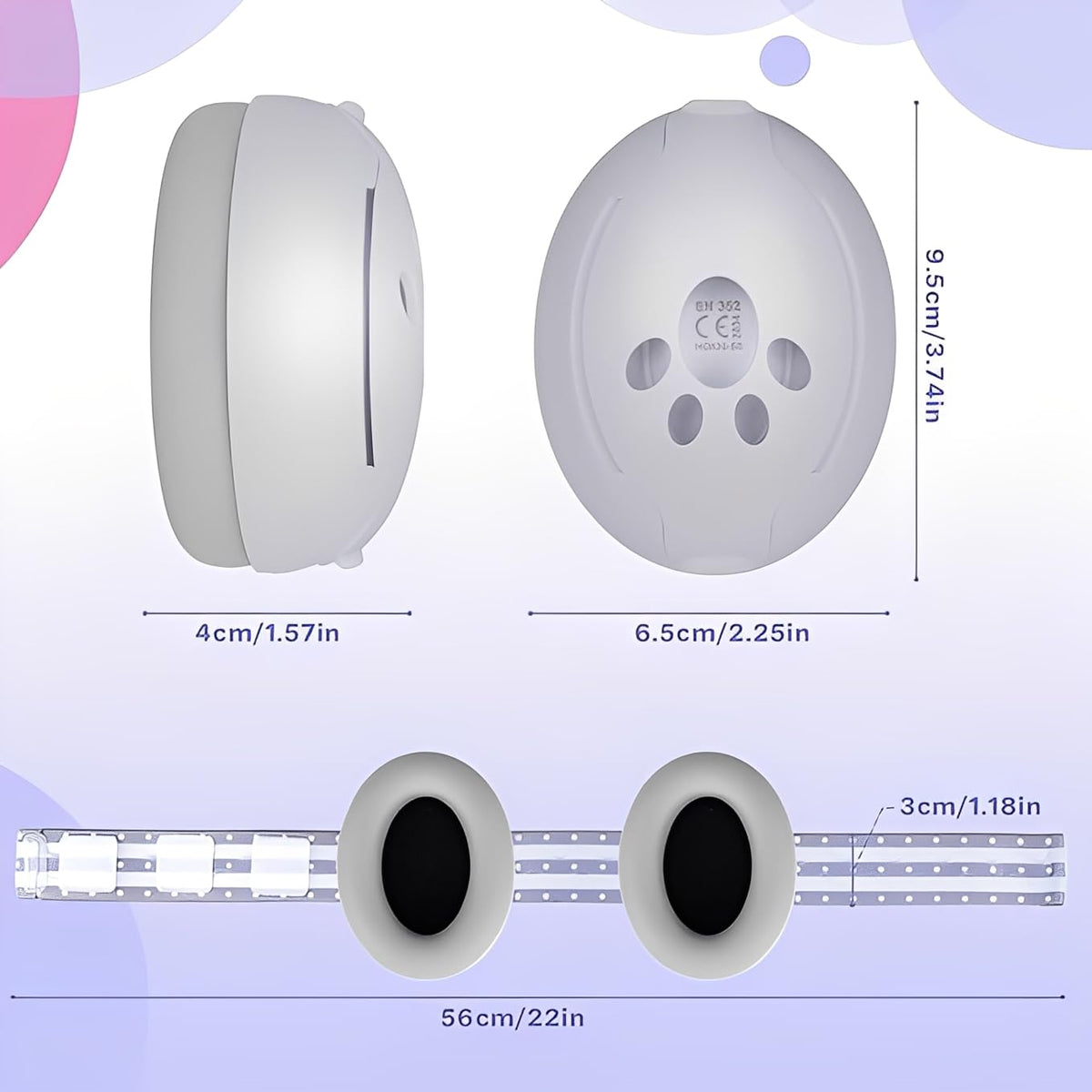 Baby Ear Defenders for 0‑36 Months, Noise Reduction Earmuffs