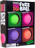 Schylling NeeDoh Teenie Fuzz Ball 4 Pack - Sensory Squeeze Toy - 1.5" in Diameter - Colors May Vary