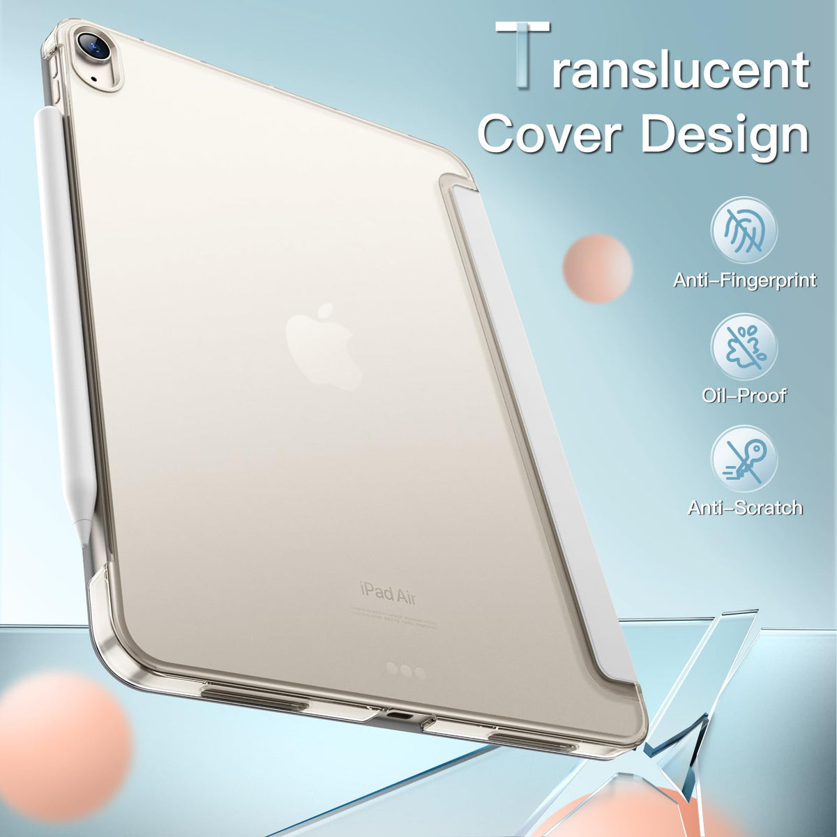 JETech Case for iPad Air 11" M4/M3/M2 & iPad Air 5/4 10.9", Starlight