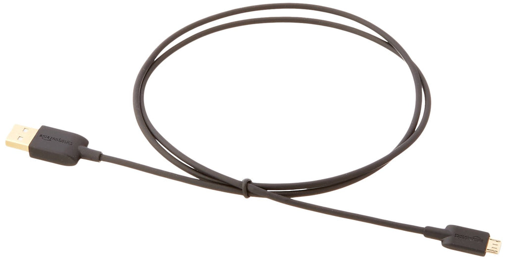 Amazon Basics 5-Pack Micro USB Cable, USB 2.0, 3 m, Black
