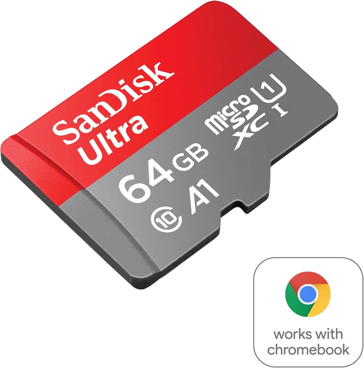 SanDisk 64GB Ultra microSDXC card for Chromebook + SD adapter up to 140 MB/s with A1 App Performance UHS-I Class 10 U1 (Pack of 2)