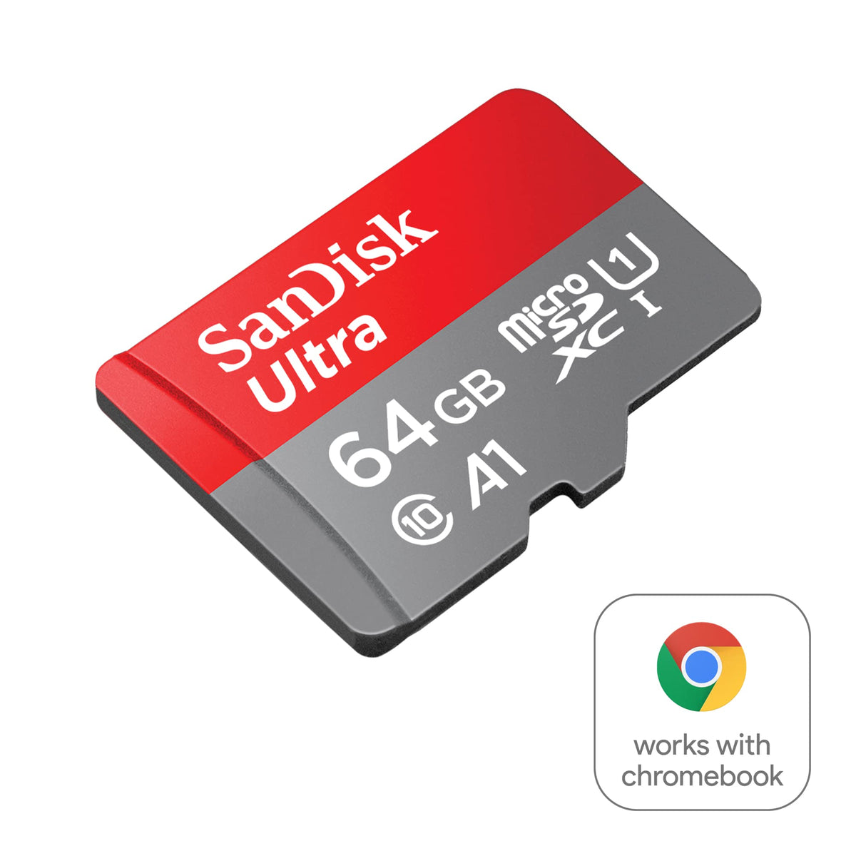 SanDisk 64GB Ultra microSDXC card for Chromebook + SD adapter up to 140 MB/s with A1 App Performance UHS-I Class 10 U1 (Pack of 2)