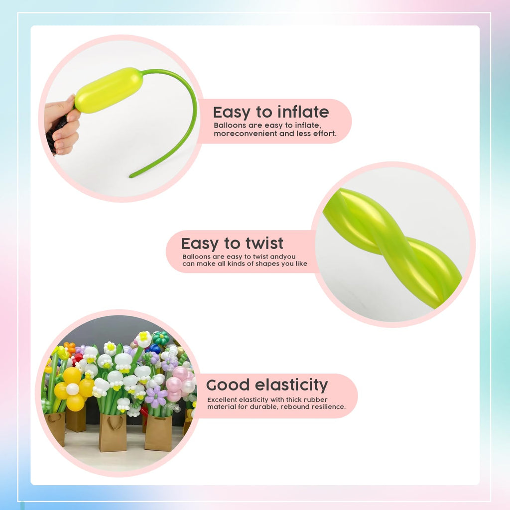260 Balloons - Clear Long Balloons for Tying Balloon Arch & Balloon Ties