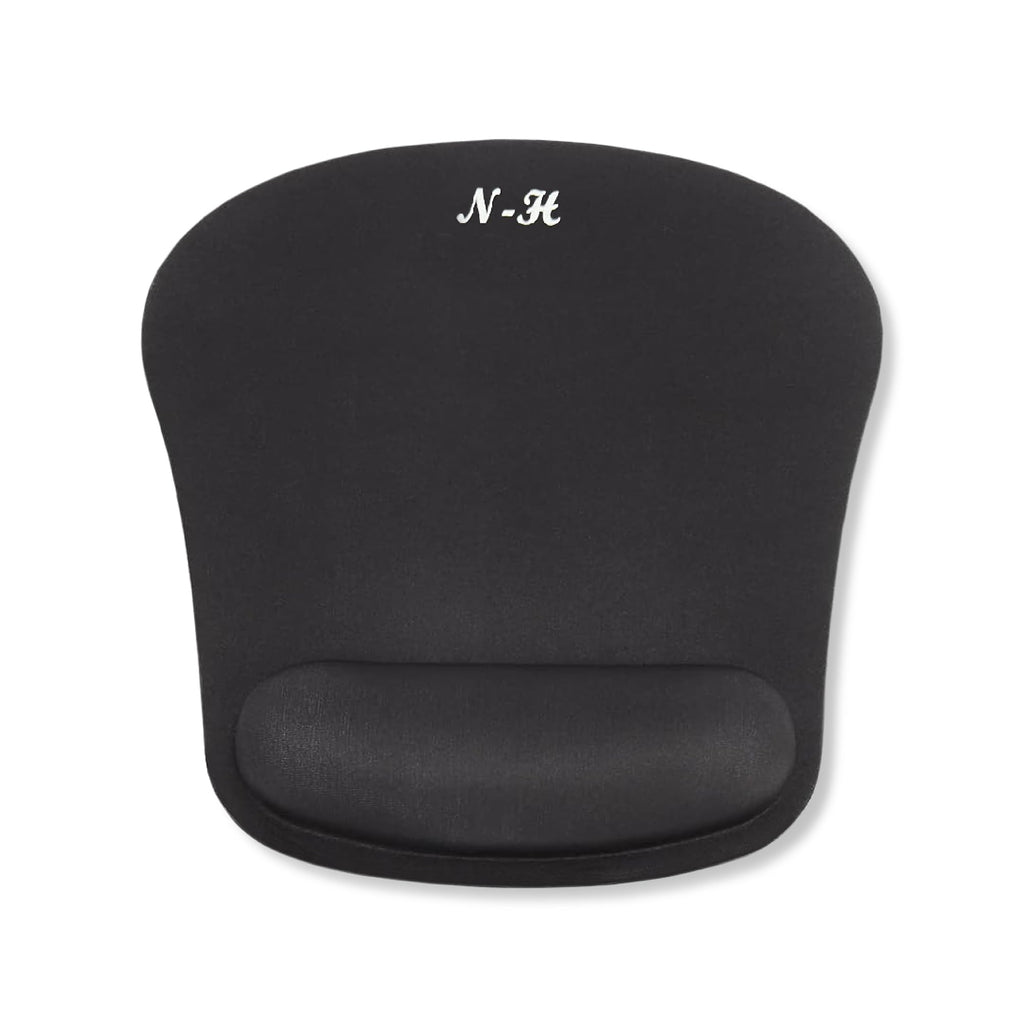 New Horrizon - Mouse Mat BLACK ANTI-SLIP COMFORT MOUSE PAD MAT WITH GEL FOAM REST WRIST SUPPORT FOR PC LAPTOP - Compatible with Laser and Optical Mice