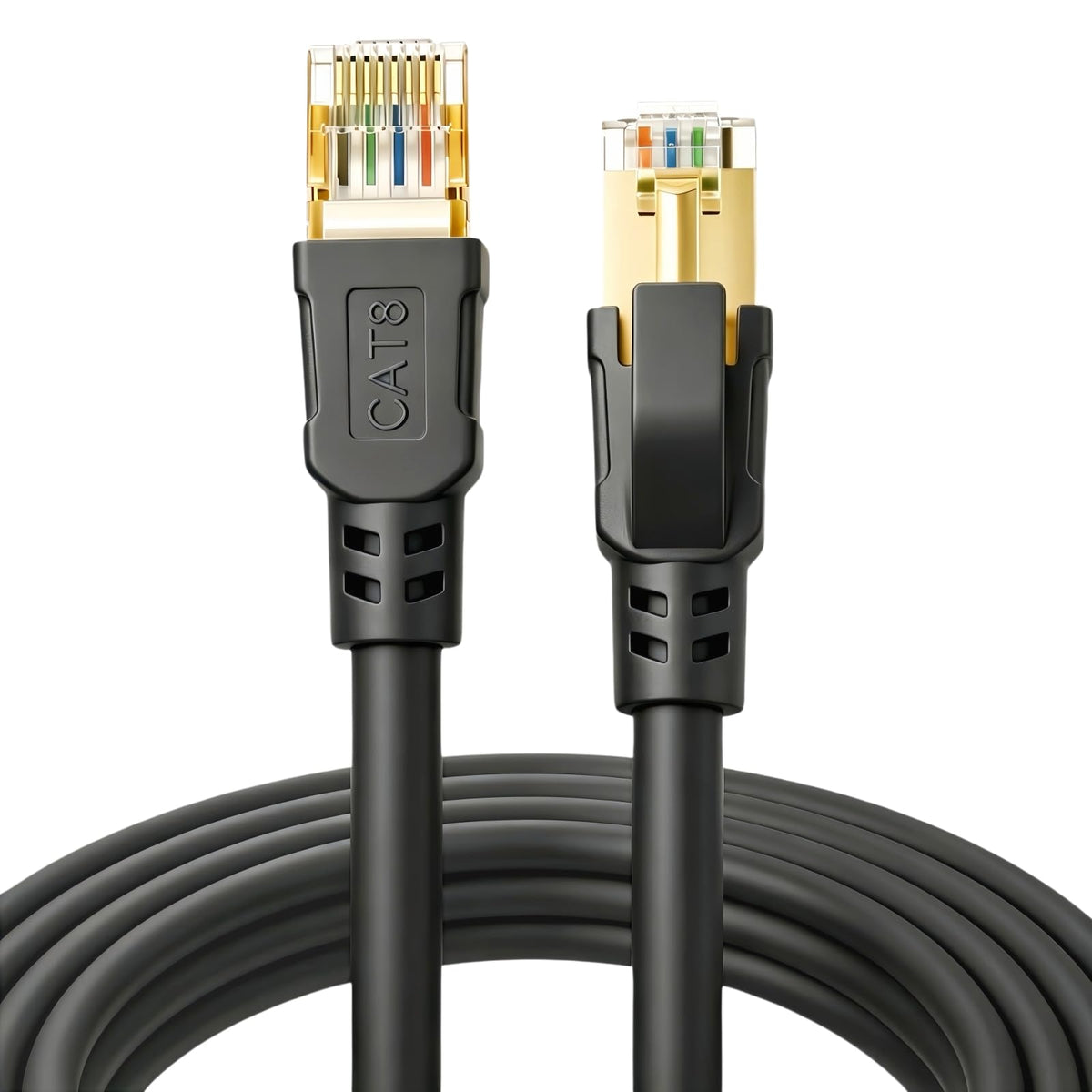 DDMALL Cat 8 Ethernet Cable 6m, 40Gbps Round Internet Cable (6 Meter Black)