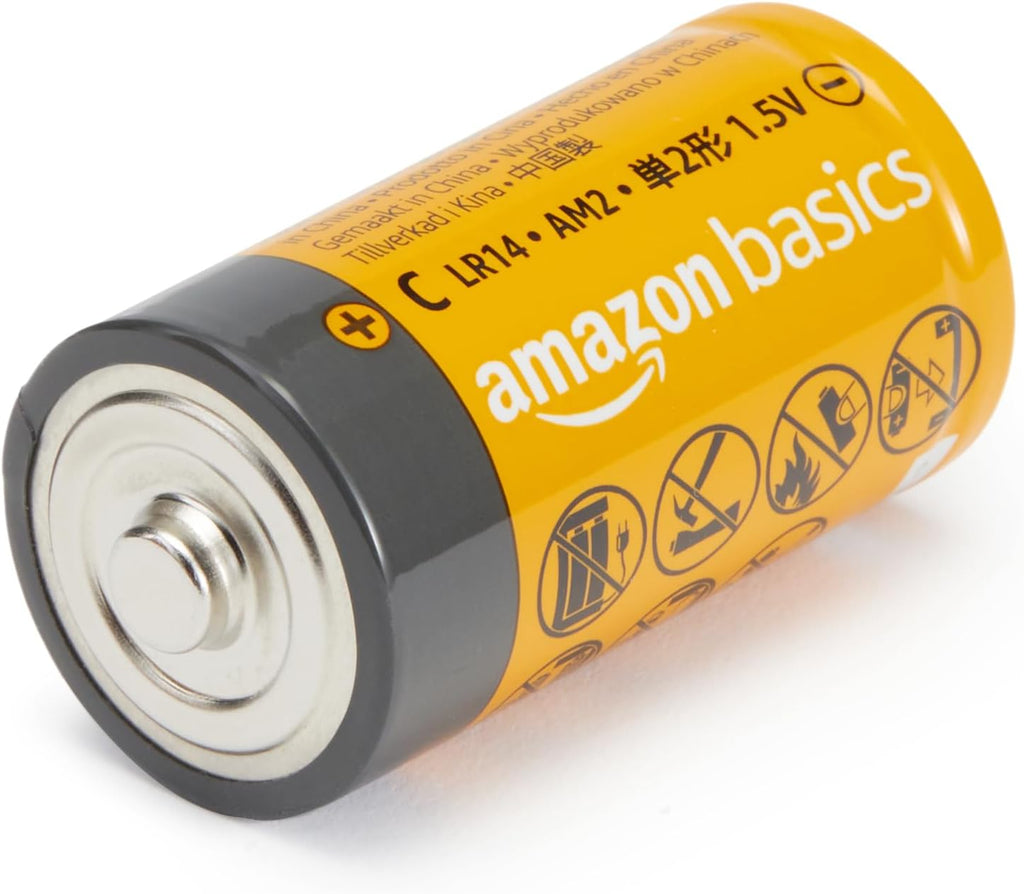 Amazon Basics 8-Pack C Cell Alkaline Batteries, 1.5 Volt, 5-Year Shelf Life