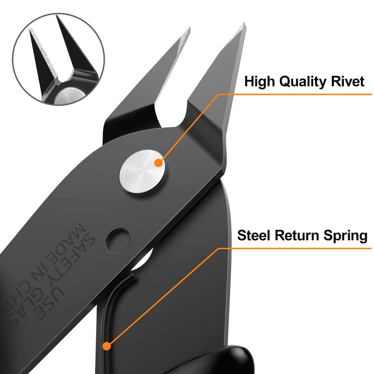 BOENFU Wire Cutter 2 Pack Precision Flush Cutters Side Cutter Small Cable Snips Diagonal Pliers for Cable Tie, 3D Print, Plastic Models, Jewelry, Electronics, Black, 5 Inches