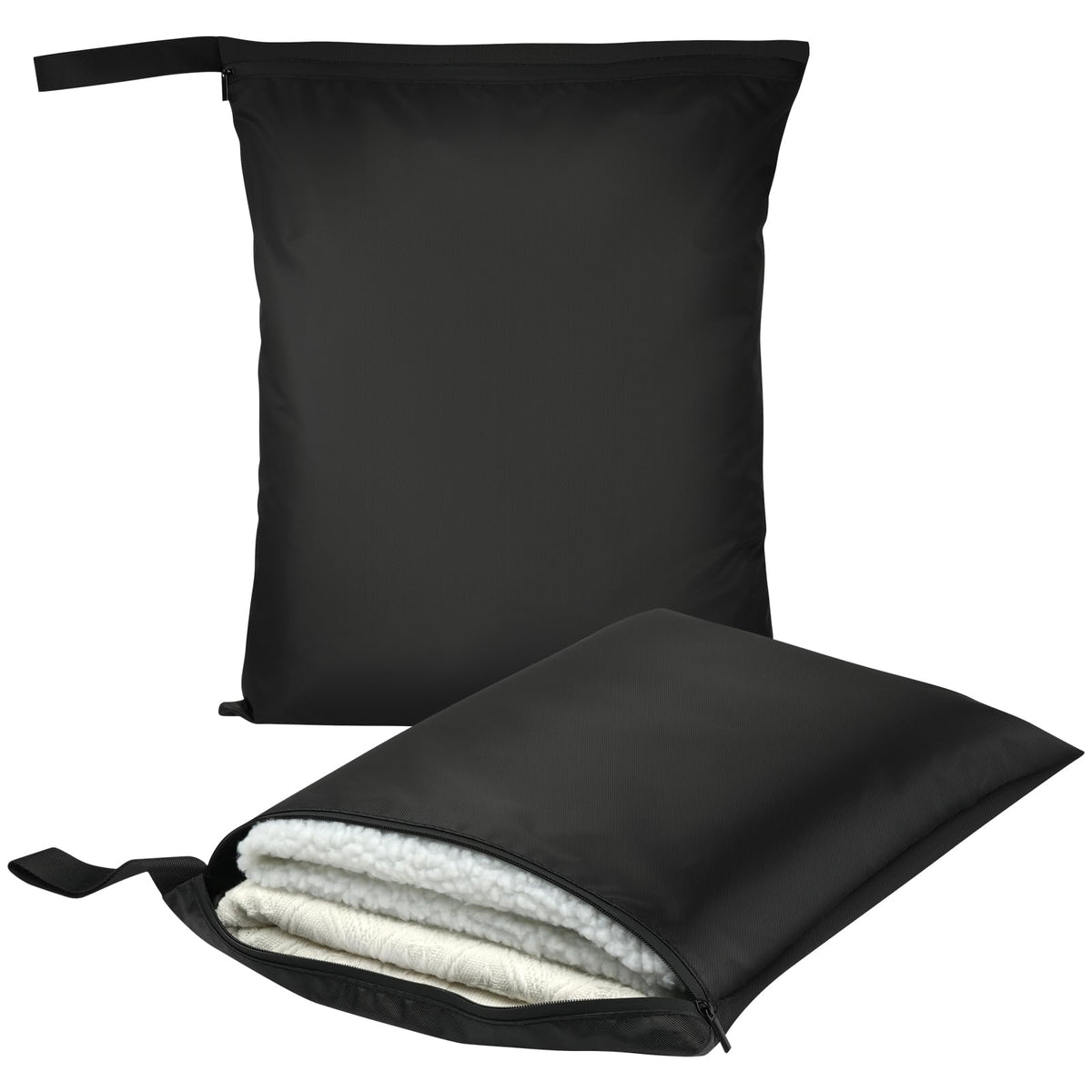 3PCS Wet Bags for Baby Items, Wet Swimsuits, Beach, Camping(Black)