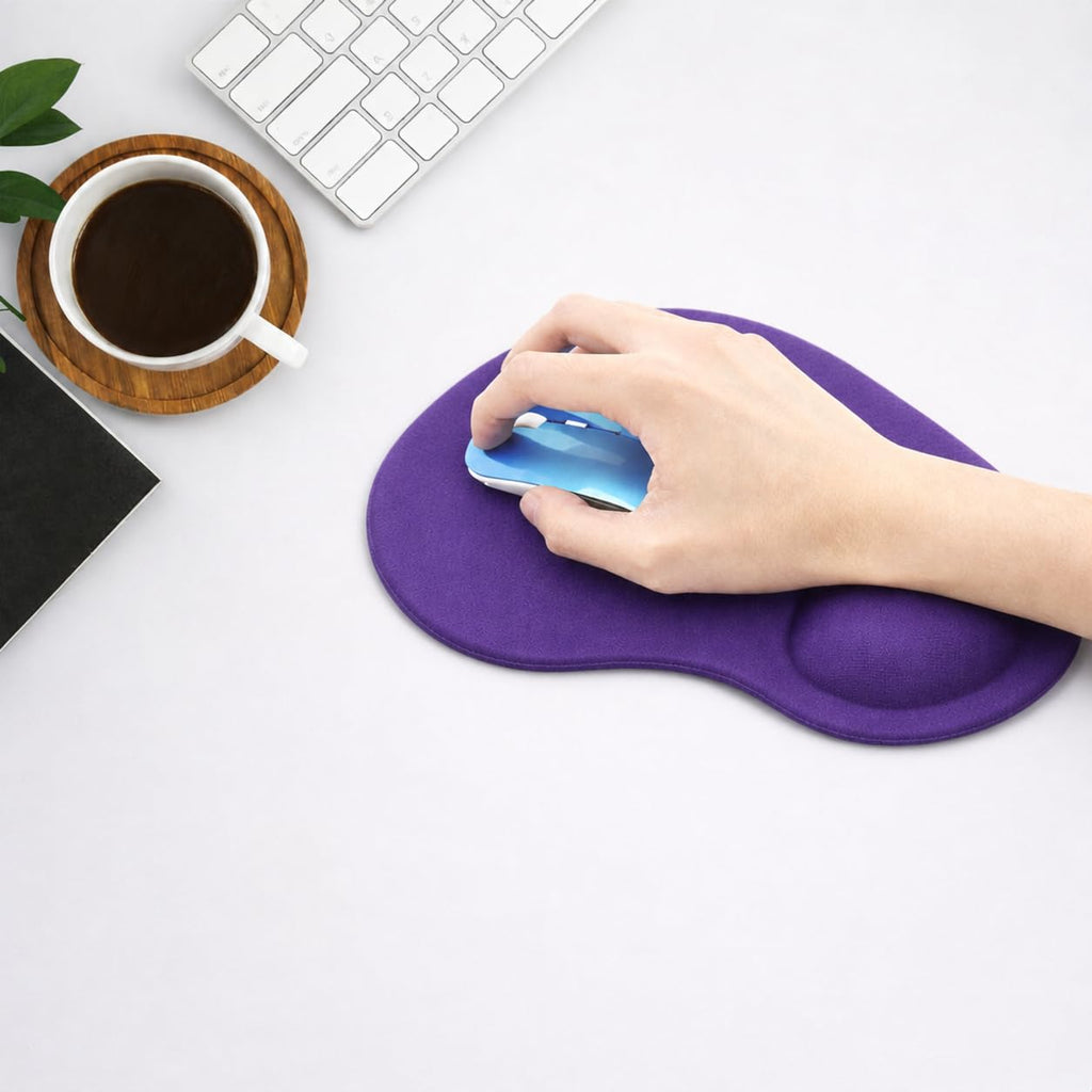 New Horrizon - Mouse Mat BLACK ANTI-SLIP COMFORT MOUSE PAD MAT WITH GEL FOAM REST WRIST SUPPORT FOR PC LAPTOP - Compatible with Laser and Optical Mice