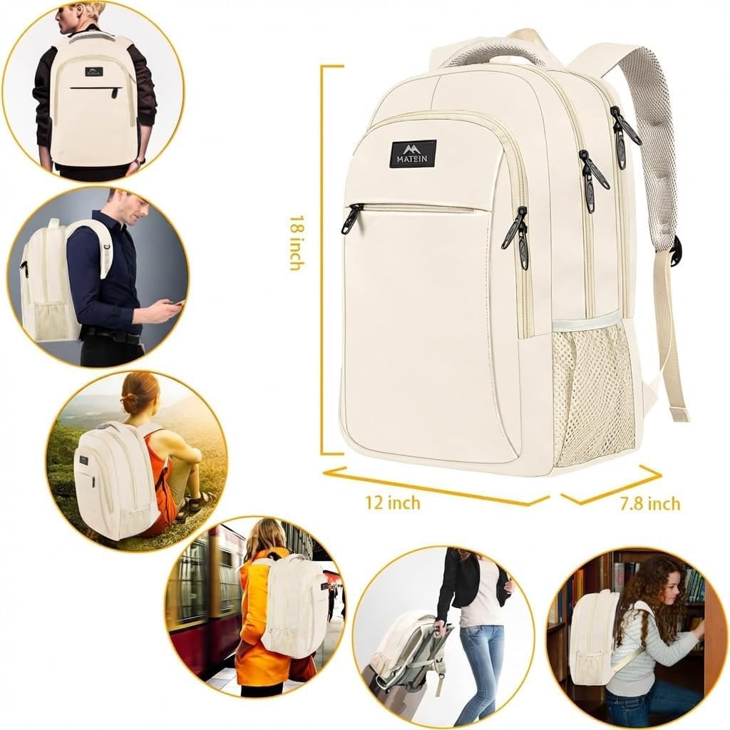 MATEIN Travel Laptop Backpack, Work Bag Lightweight Laptop Bag, Black Blue