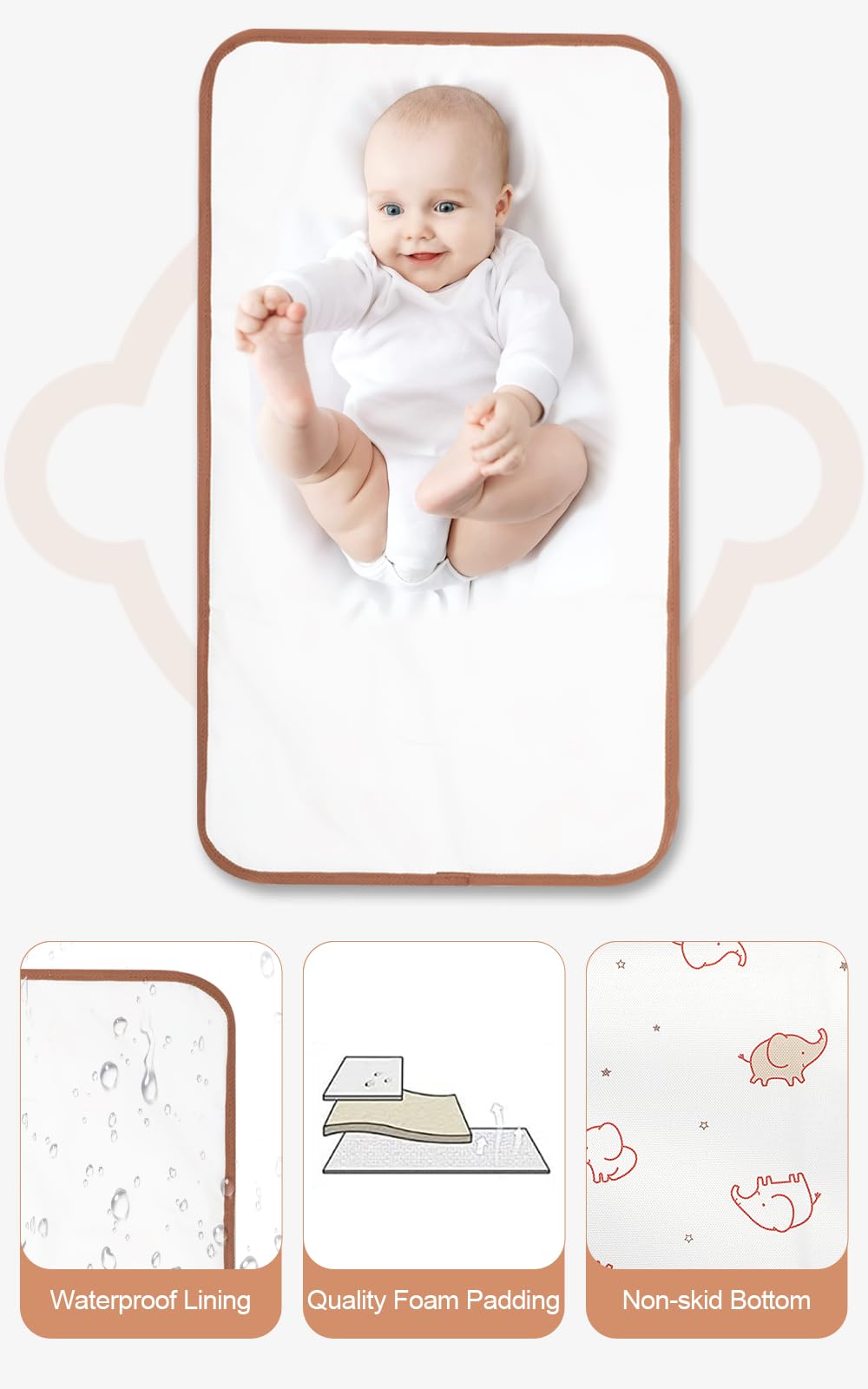 Lekebaby Foldable Baby Changing Mat - Travel & Portable