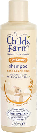 Childs Farm OatDerma Hair Shampoo, Fragrance and Tear Free, Soothing for Sensitive Skin and Scalp, Baby, Kids, 250ml