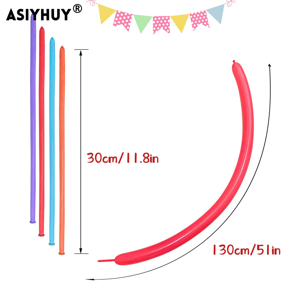 ASIYUHY 260 Balloons Clear Long Balloons 100 Pack Twisting Animal Balloon