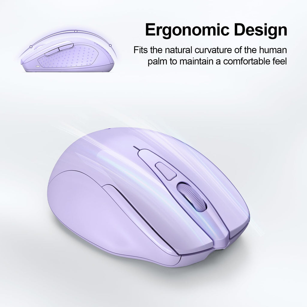 TECKNET Bluetooth Mouse, Wireless Mouse Rechargeable