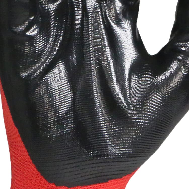 24 Pairs PREMIUM NITRILE COATED Red Nylon Work Gloves Builders Gardening Grip (Large [Size 9])