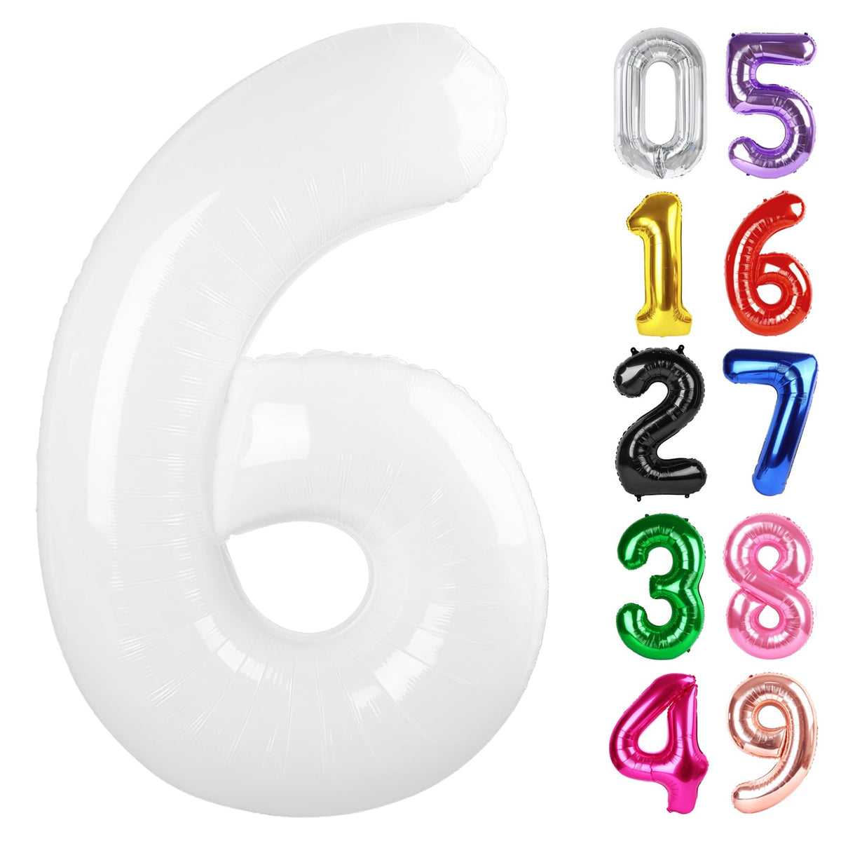 Laser Silver 6 Balloon - Number Balloon 40 Inch, 6th Hot Pink Decorations