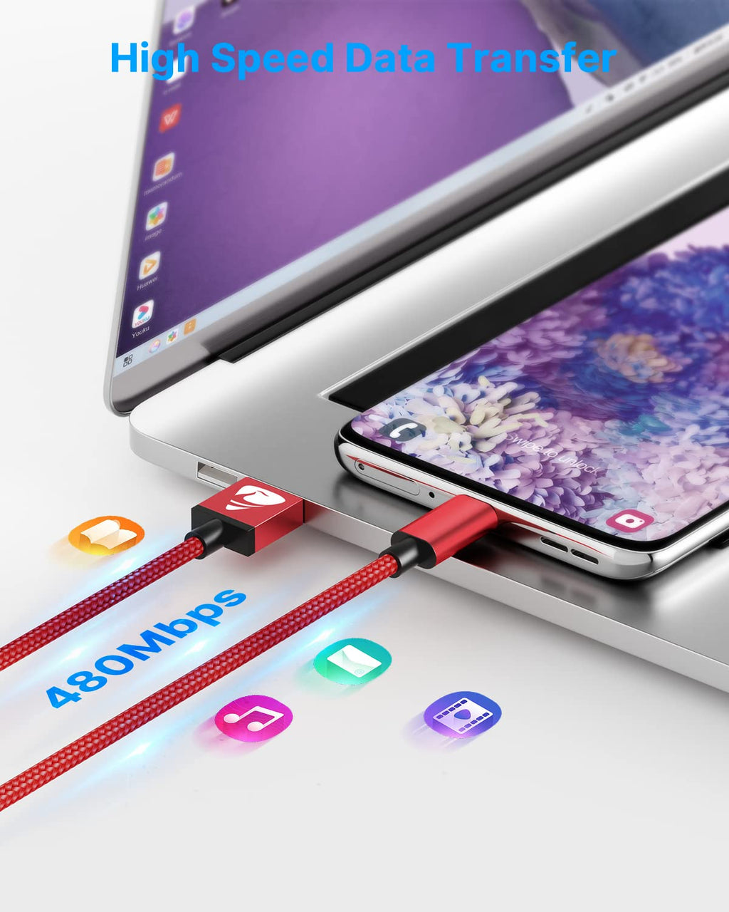 USB C Charger Cable 3M 2Pack Type C Charger Fast Charging 3A Lead Braided for Samsung Galaxy S23 S22 S21 S20 S10 S9 S8 A12 A13 A20e A21s A53 A70,Google Pixel 7 6,Huawei P30 P40,Sony Xperia,Switch,PS5