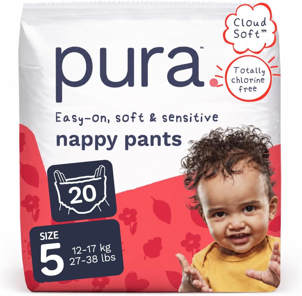 Pura Nappy Pants Size 5 (12–17kg) 20 Count Sensitive Skin