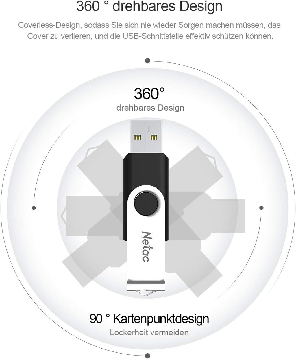 Netac 64GB USB 3.2 Flash Drive, High Speed Swivel Design Memory Stick,Up to 90/30 MB/s(R/W) Pen Drive, Thumb Drive for Data Storage, Zip Drive and jump Drive with LED Light