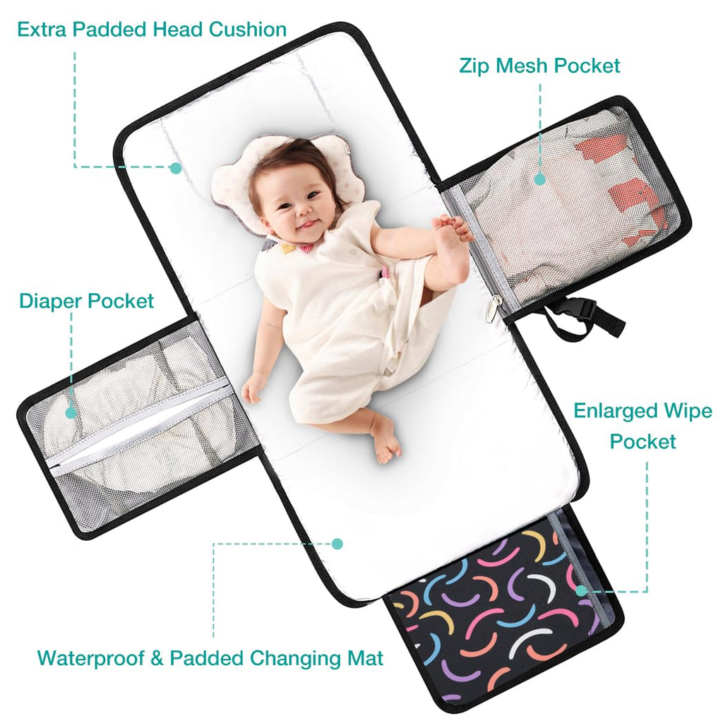 Lekebaby Portable Nappy Changing Mat Travel Baby Change Mat