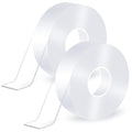 Double Sided Tape Heavy Duty,(6mx2cmx2mm,2Rolls) Strong Double Sided Mounting Nano Tape,Multipurpose Clear Adhesive Picture Hanging Strips,Removable Adhesive Sticky Tape for Poster Walls Decor Carpet