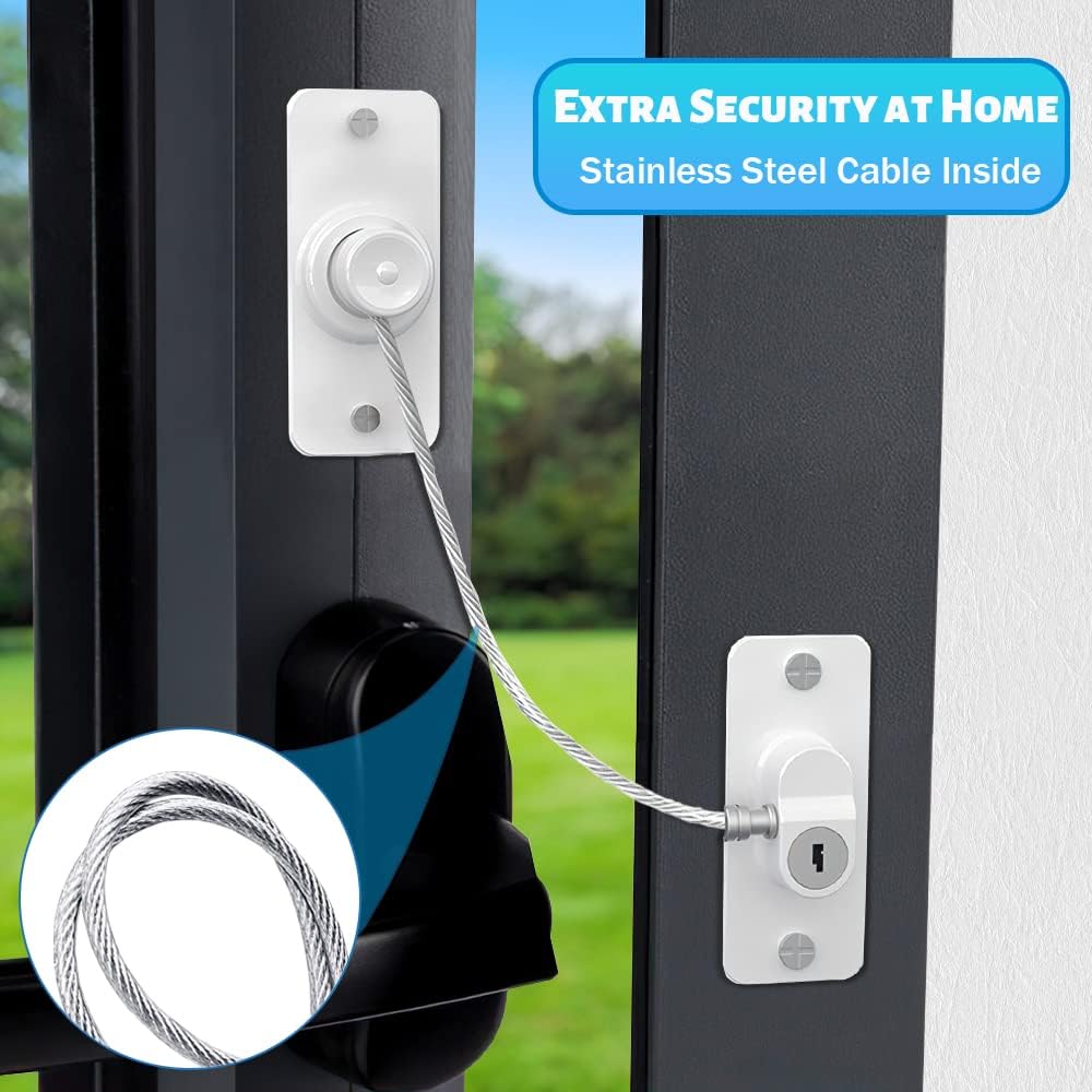 2pcs Window Locks Set for UPVC Windows,Window Restrictor Locks for Children Security with Screws Keys