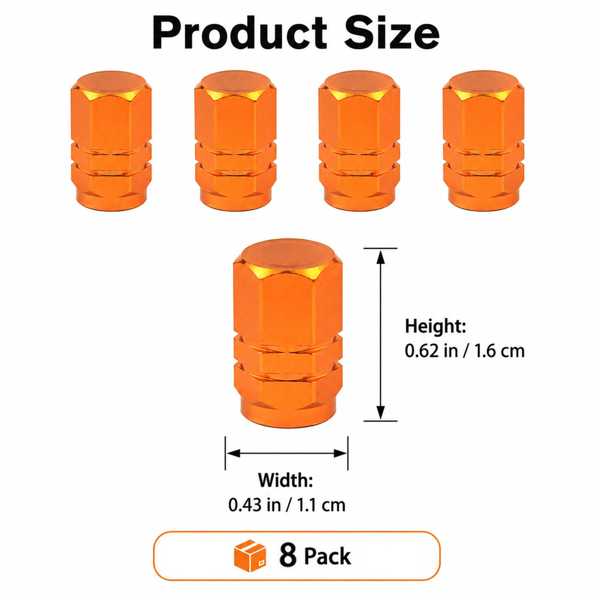 Aluminum Tire Valve Caps,8 Pcs Dustproof Stem Covers