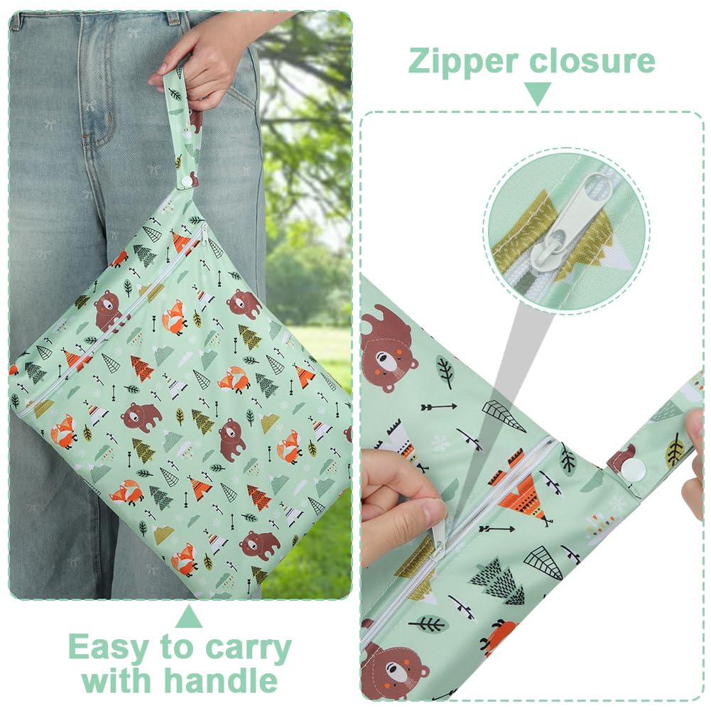 3PCS Wet Bags for Baby Items, Wet Swimsuits, Beach, Camping(Black)