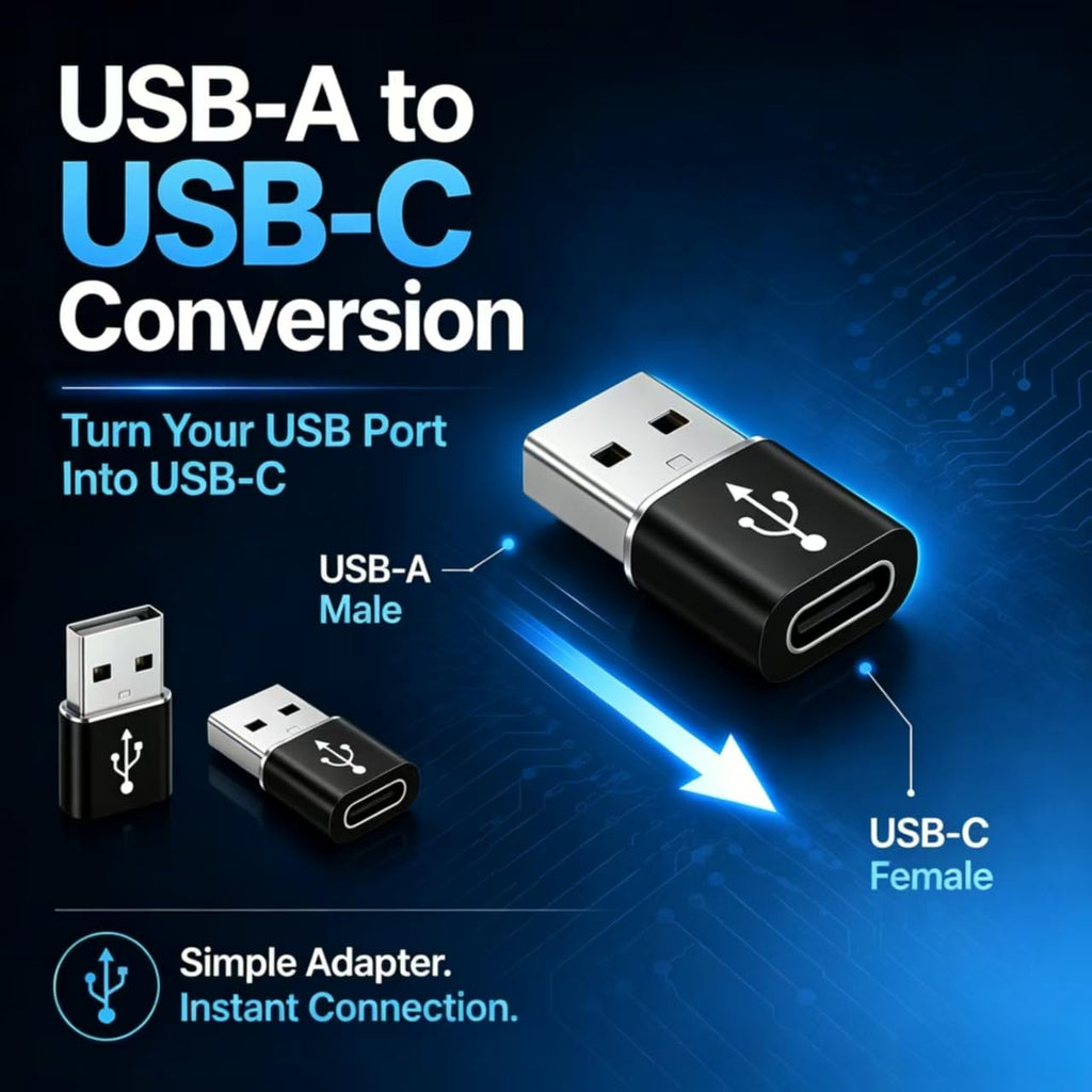 USB C to USB Adaptor, USB to USB C Adapter 2Pack, Type C Female to A Male Charger Cable Converter Compatible with Notebook, Tablet, Smartphone, iPad 10 Air 4 5,Apple 15 14 13 12 Pro Max (Black)