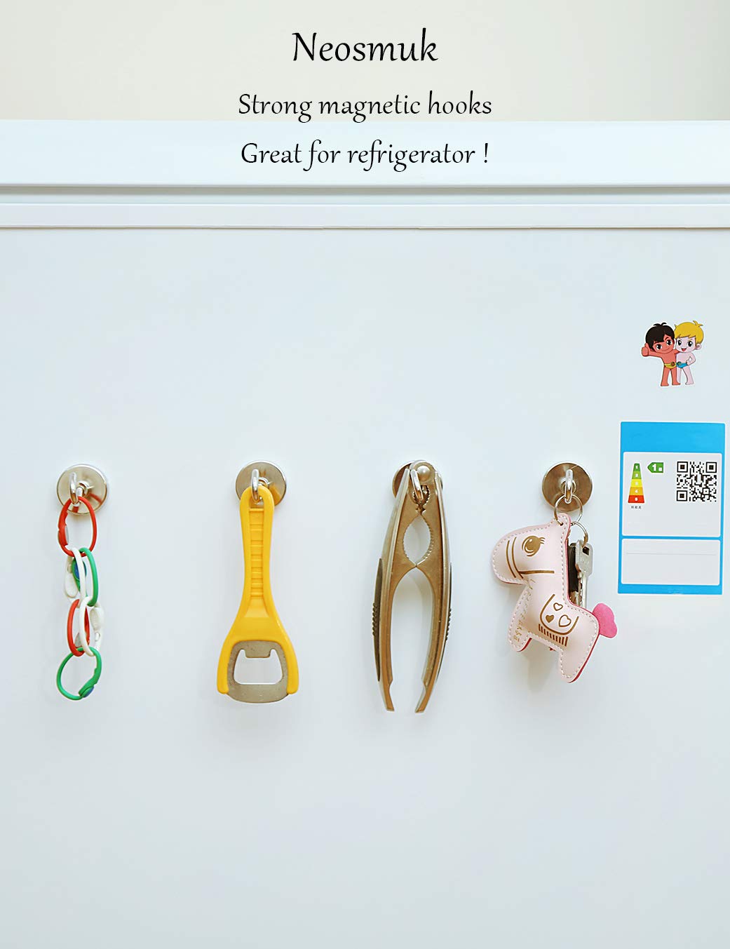 Neosmuk Magnetic Hooks,10kg+ Heavy Duty Cruise Hooks, Silver, 10 Pack