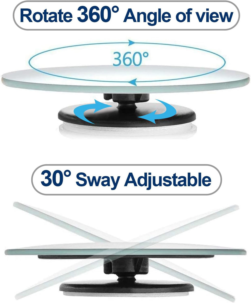 Spurtar Blind Spot Mirrors for Cars, Round Frameless 360° Rotate, 2 Pack
