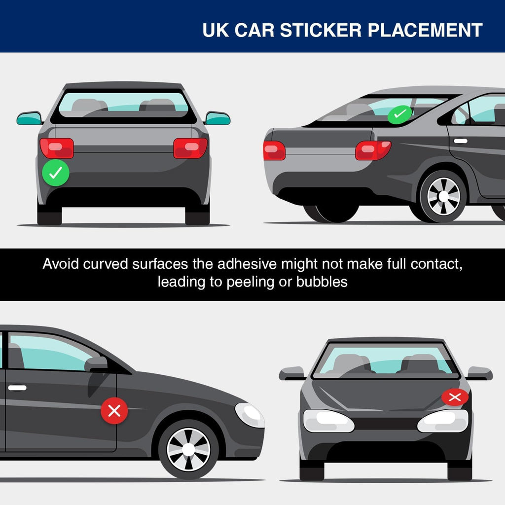 ARVO 2 Pack UK Car Stickers - Oval Stickers for Europe Travel - Waterproof, Self-Adhesive Stickers for Cars, Vans, and Caravans