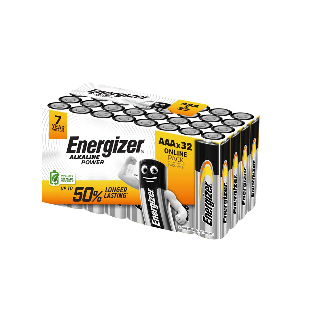 Energizer Alkaline Power - AA Batteries (32 Pack) Up To 50% Longer Lasting