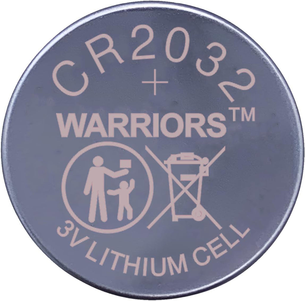 Warriors 10X CR2032 Batteries, 3V 240mAh Lithium Coin Batteries