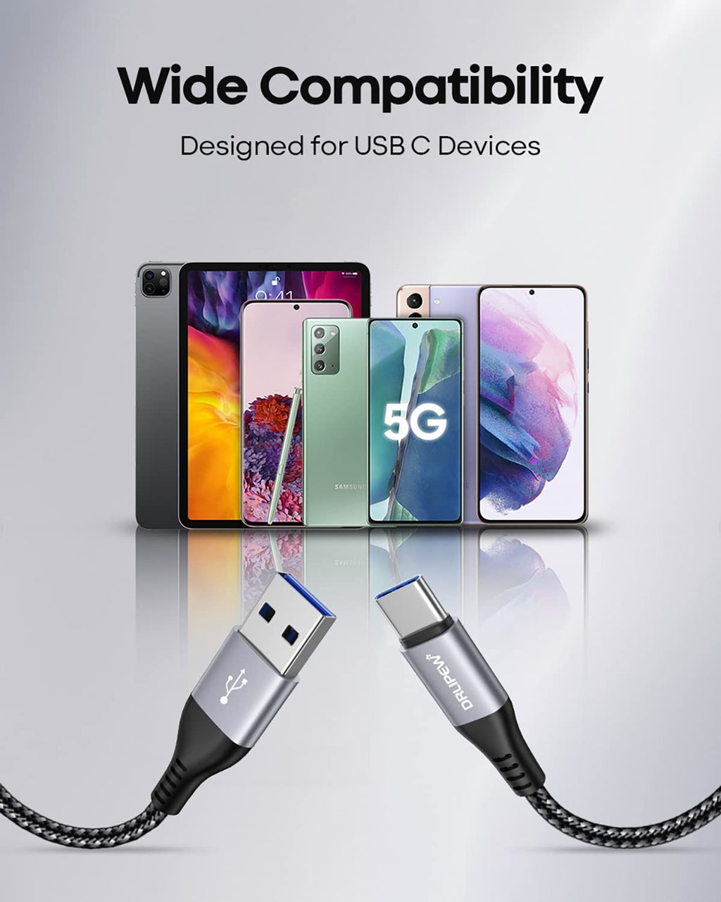 USB C Charger Cable 3Pack 3M/10FT,USB Type C Fast Charging Cable Braided