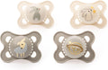 MAM Original Day & Night Soothers, 0-6 Months, 4 Pack, Grey/Linen