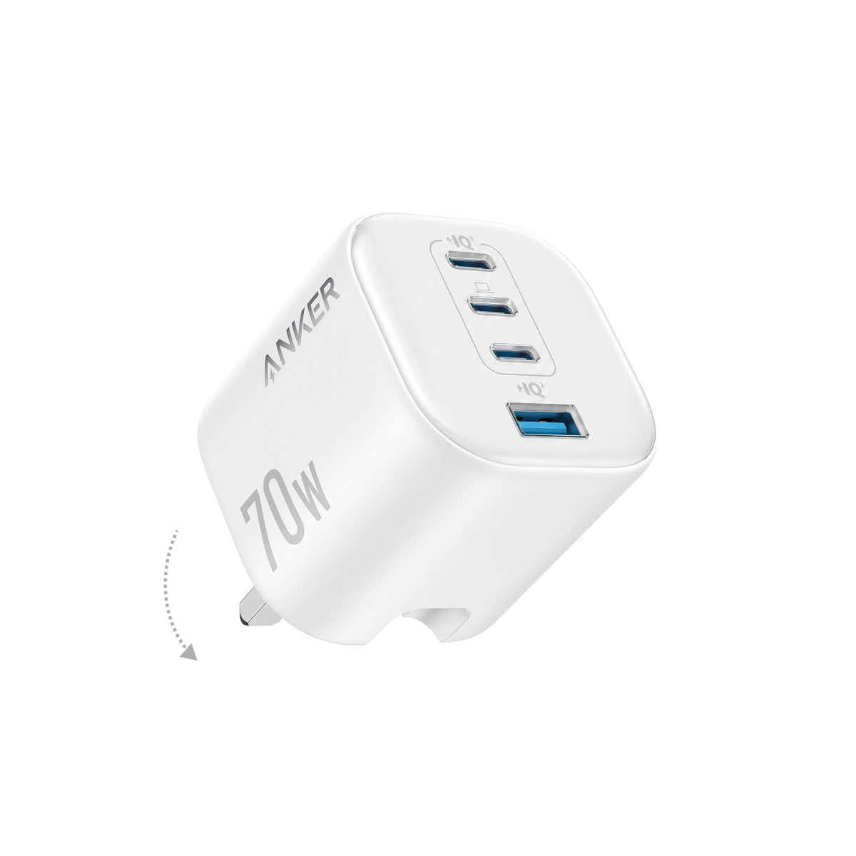 Anker Zolo 70W Fast usb c Charger, 4-Port Foldable Laptop Adapter Plug