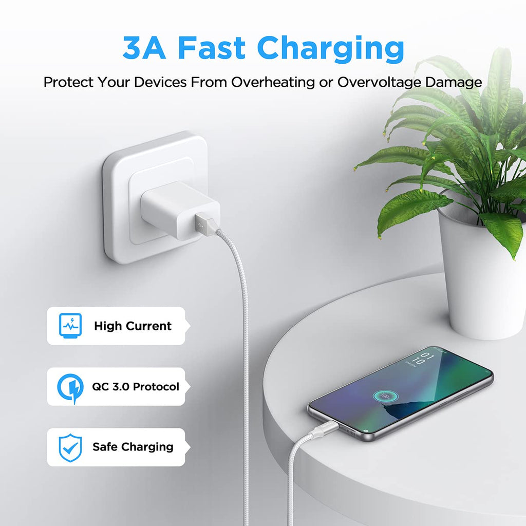 etguuds Extra Short USB C Cable 2Pack 0.15M, USB A to USB C Charger Cable