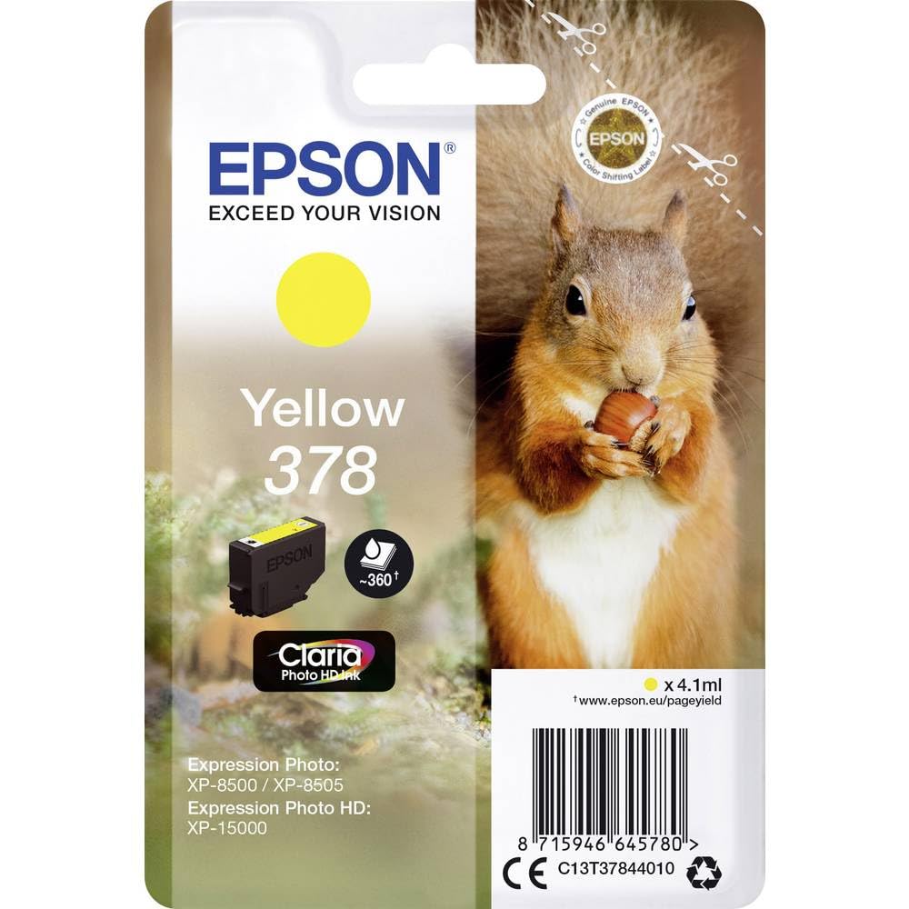 Epson 378 Black Squirrel Genuine, Claria Photo HD Ink Cartridge, Standard Capacity
