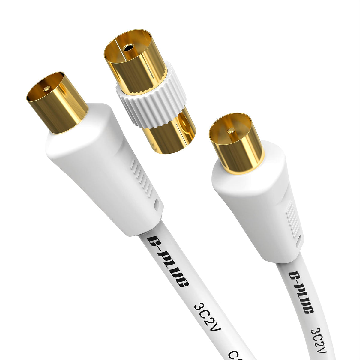 G-PLUG 1m TV Aerial Cable, Coaxial Cable for Freeview, Sky Box and Freesat