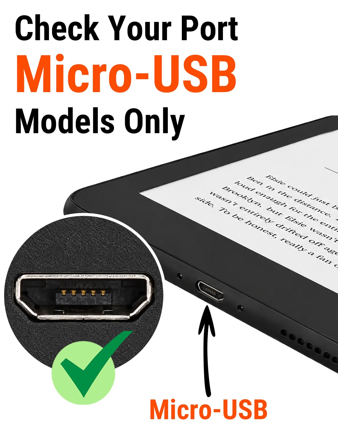 SPARKED Charger Cable UK for Kindle (2007 to 2018) Micro USB Charging Cable