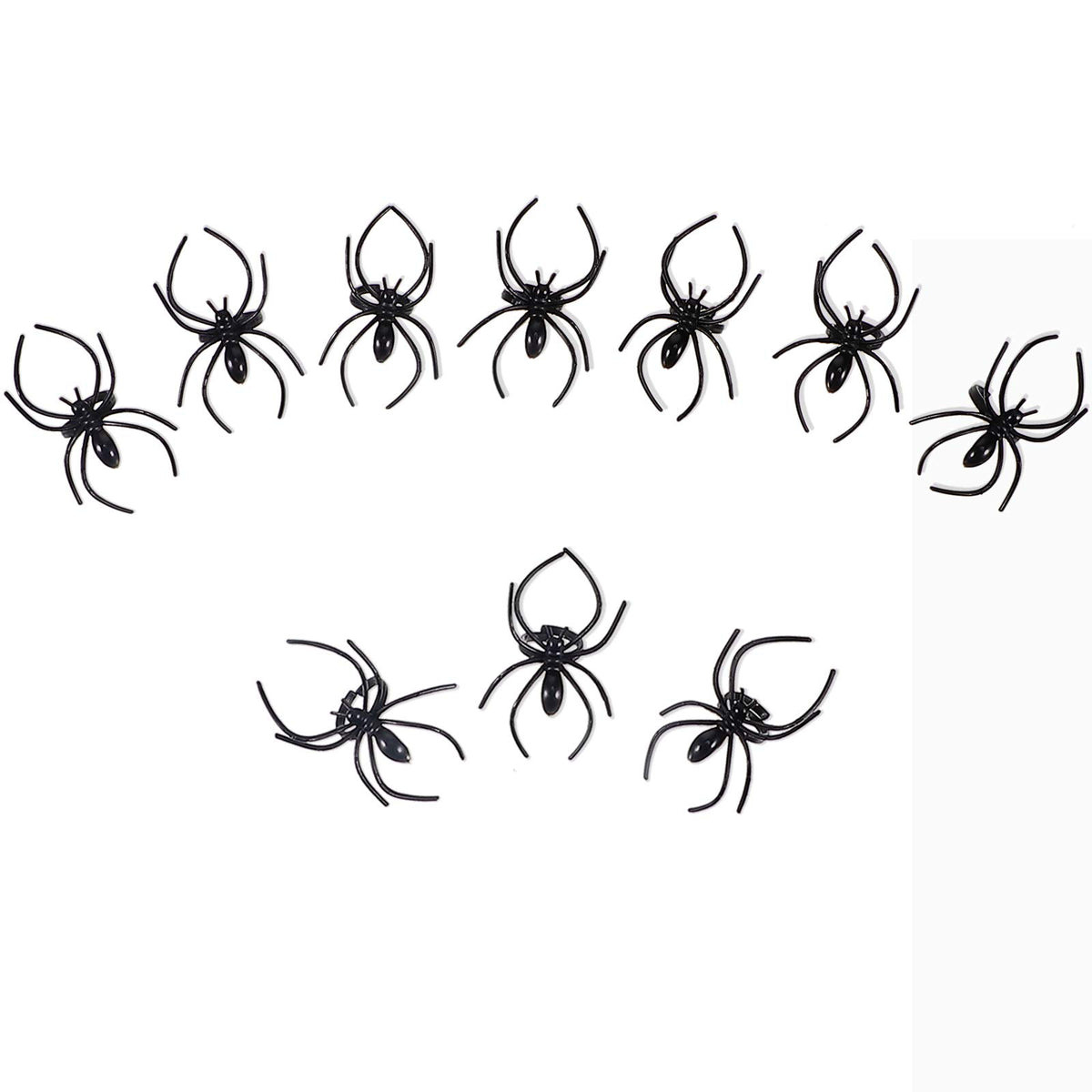 Boao 120 Pcs Halloween Spider Rings for Kids, Black, Purple, Orange, Green