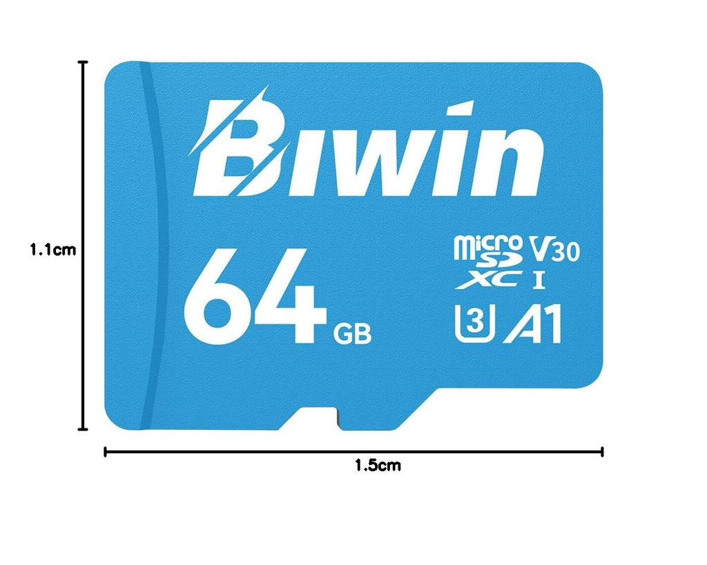Biwin MS210 Micro SDXC SD Memory Card 512GB, Up to 210 MB/s, UHS-I V30 4K UHD A2 U3 SD Card for Digital Camera, Smartphones, Action Cams, Drones