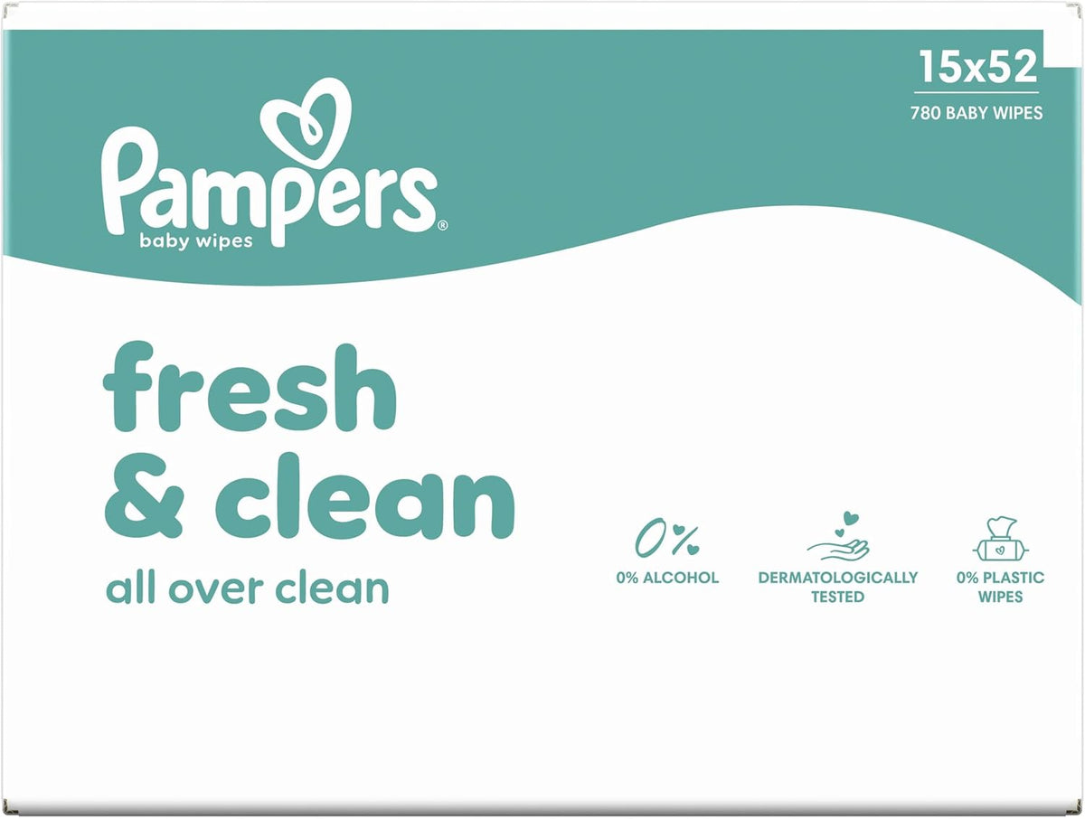 Pampers Fresh Clean Baby Wipes, 780 Count