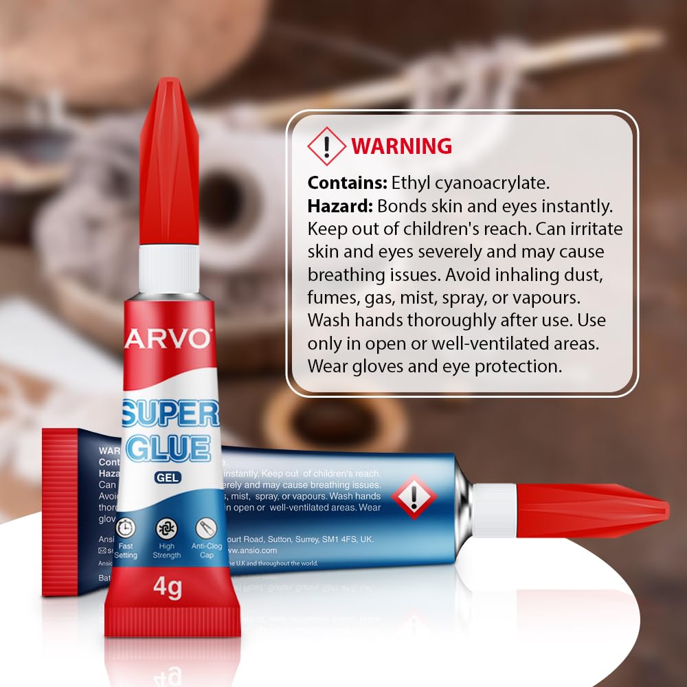 ARVO Super Glue Liquid 12g (Pack of 3 x 4g)