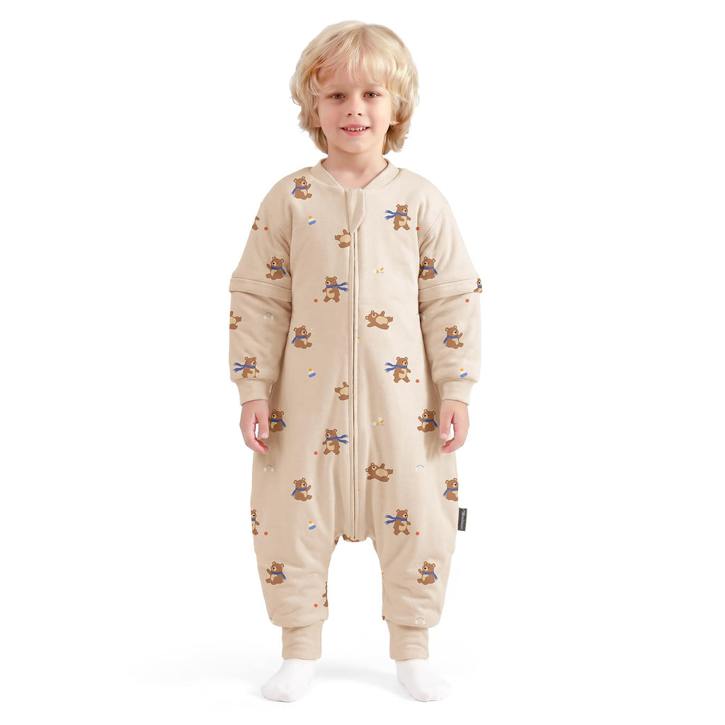 Mosebears Baby Sleeping Bag, 2.5 TOG Baby Sleep Sack with Legs,Winter Sleeping Bag with Removable Sleeves