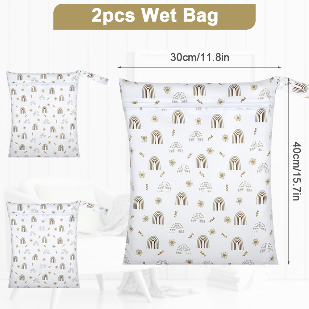 3PCS Wet Bags for Baby Items, Wet Swimsuits, Beach, Camping(Black)