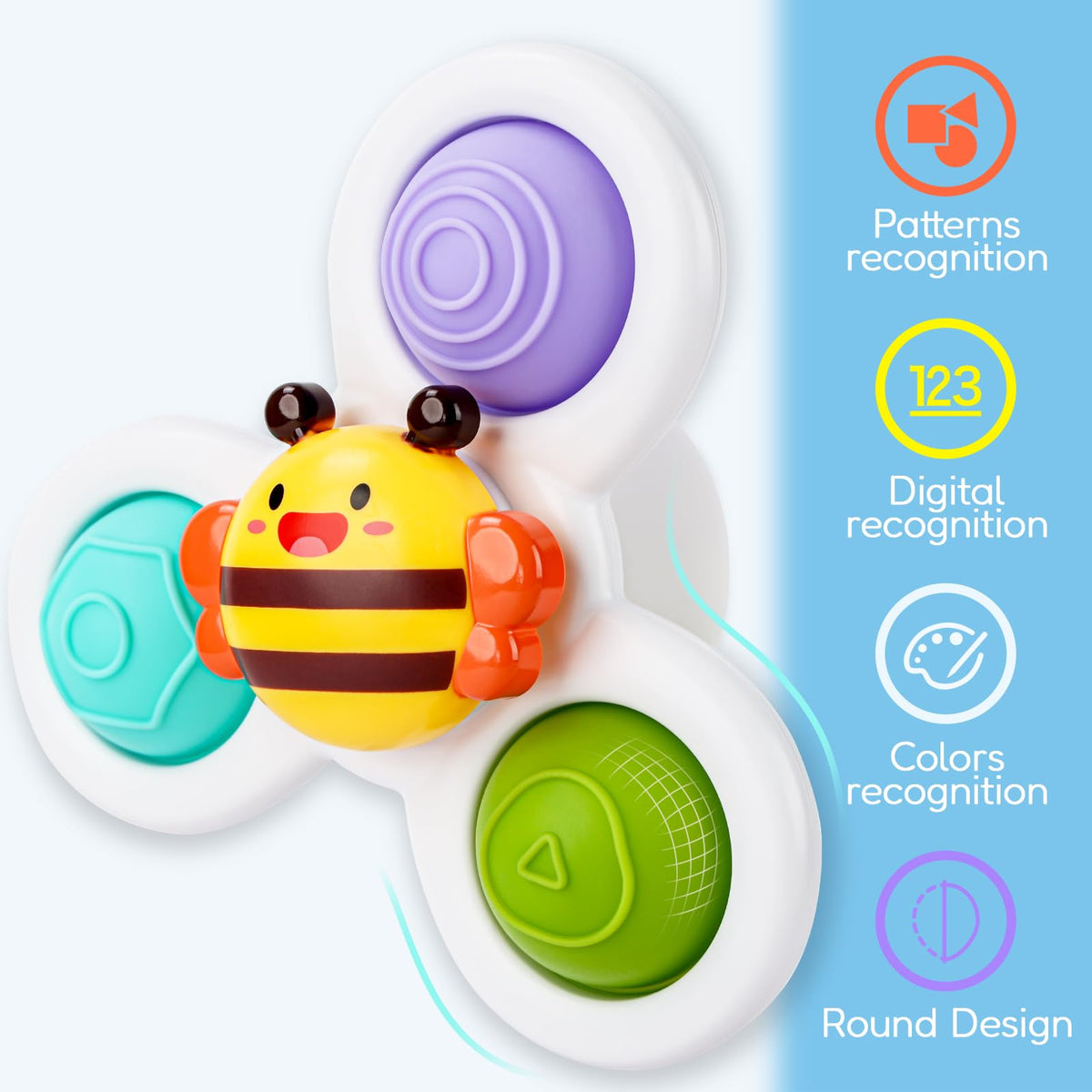 ALASOU Pop Suction Cup Spinner Airplane Travel Toys for 1 Year Old Boy Girl