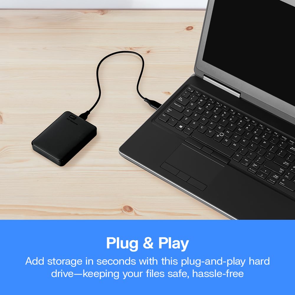 WD 2TB Elements AE Portable External Hard Drive, SuperSpeed USB 3.2 Gen 1/USB 3.0, Plug-and-Play, Formatted for Windows, Black