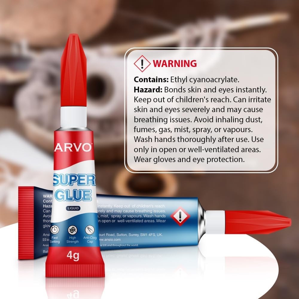 ARVO Super Glue Liquid 12g (Pack of 3 x 4g)